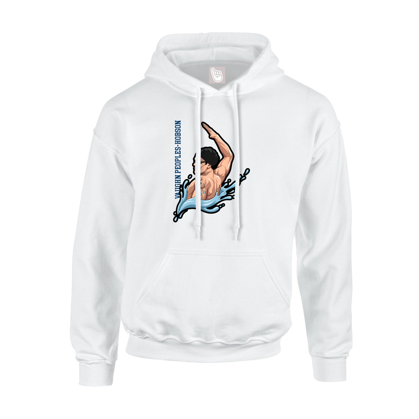 Hoodie — Name Vertical in White