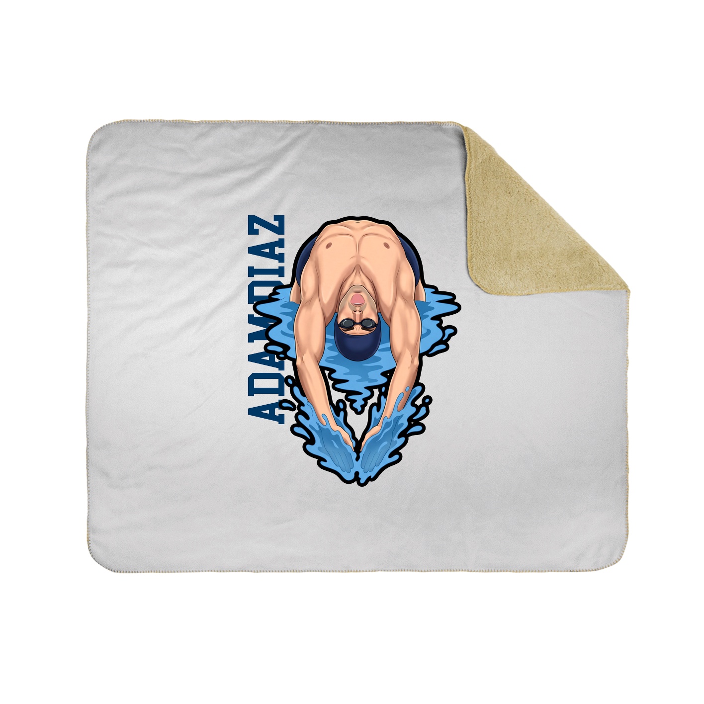 Throw Blanket — Name Vertical in White