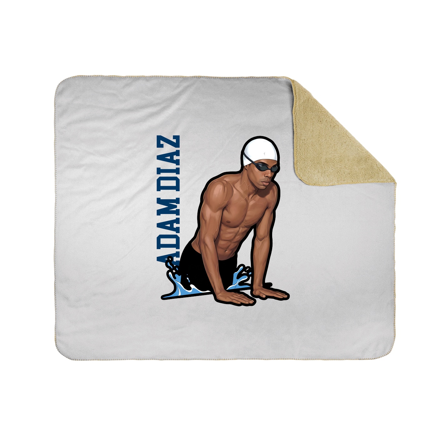 Throw Blanket — Name Vertical in White