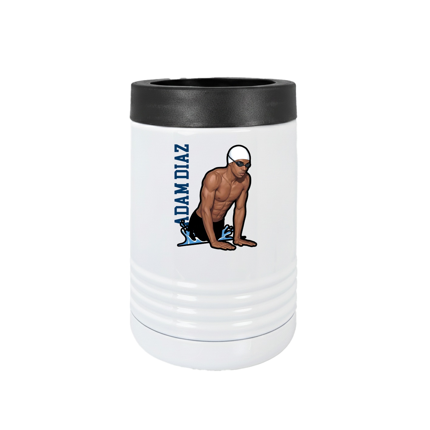 Beverage Holder — Name Vertical in White
