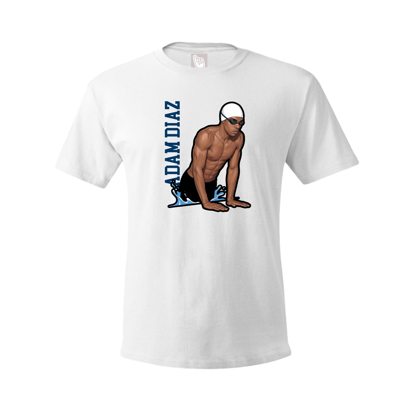 Youth Tee — Name Vertical in White