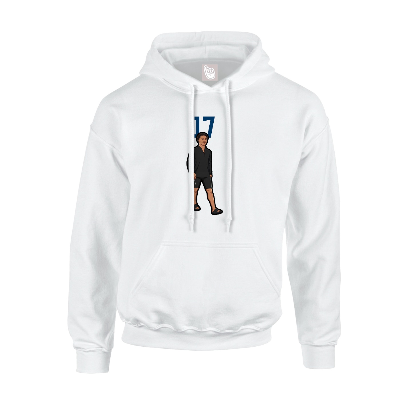 Youth Hoodie — Number Top in White