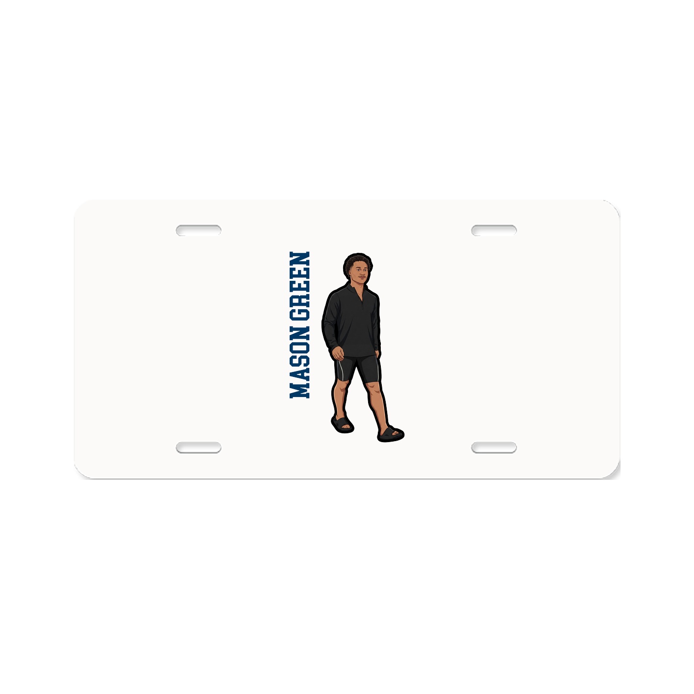 License Plate — Name Vertical in Classic