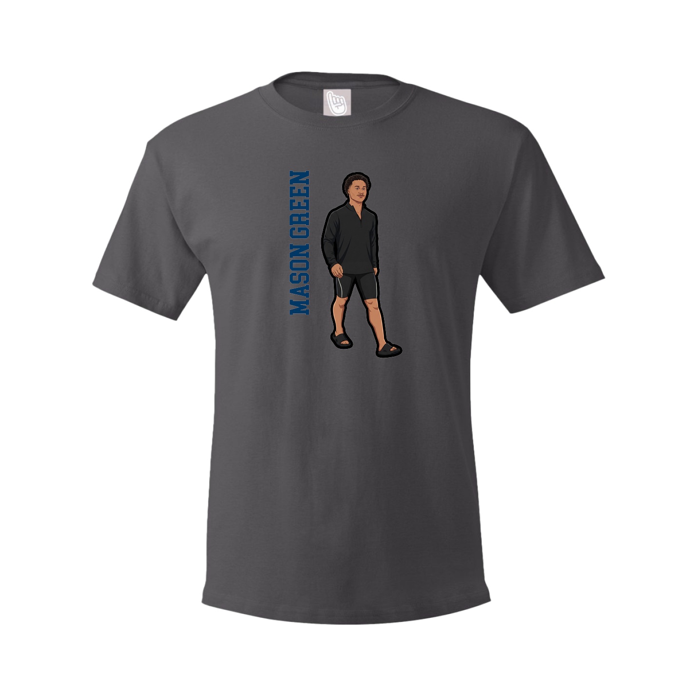 Tee — Name Vertical in Grey