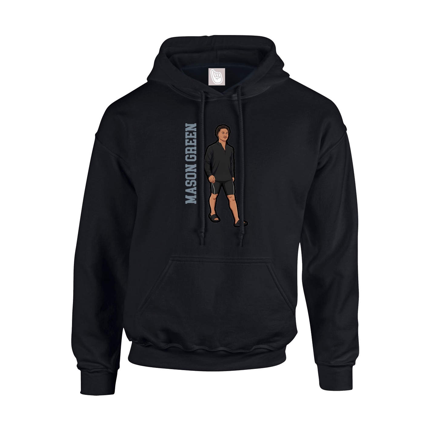 Youth Hoodie — Name Vertical in Black