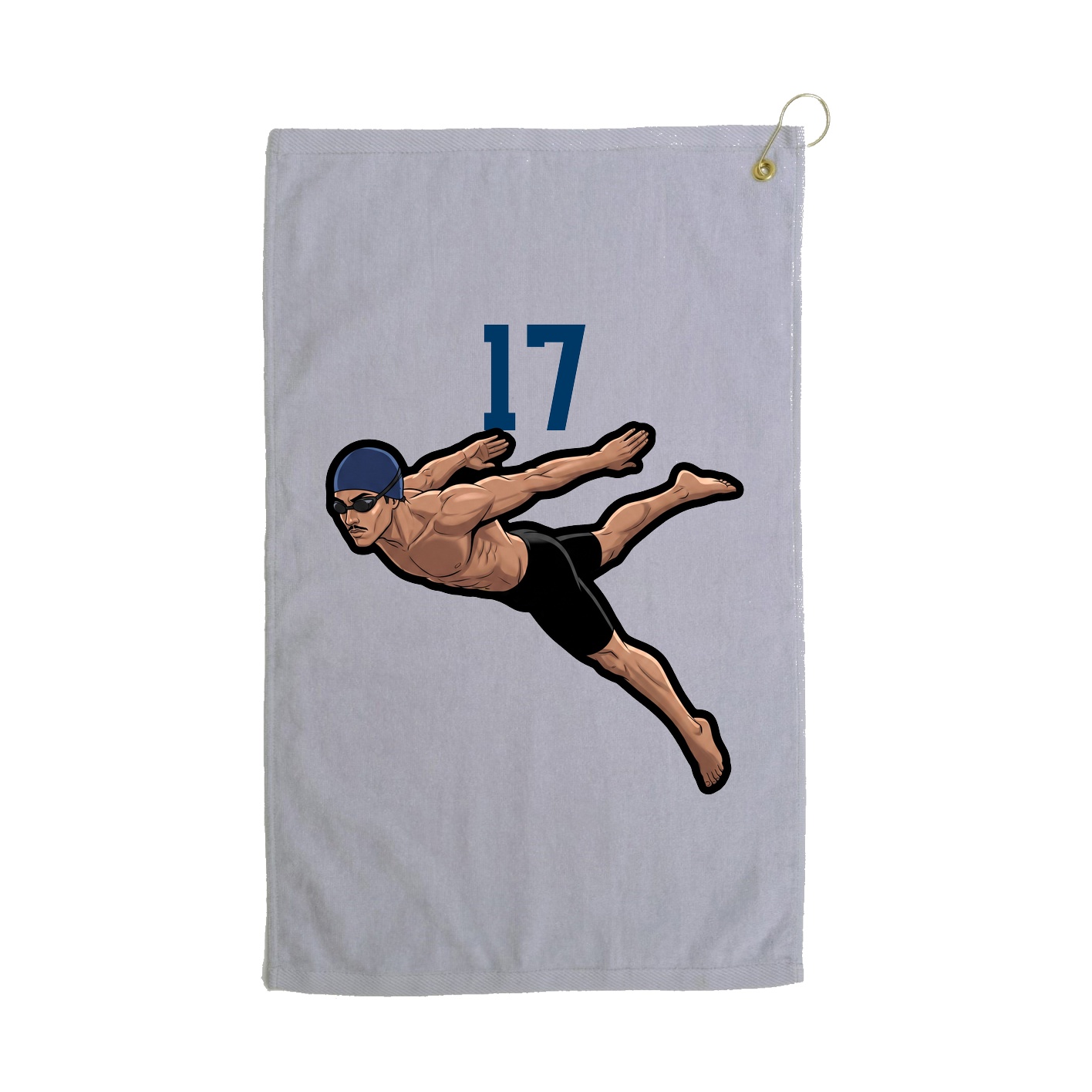 Golf Towel — Number Top in Grey