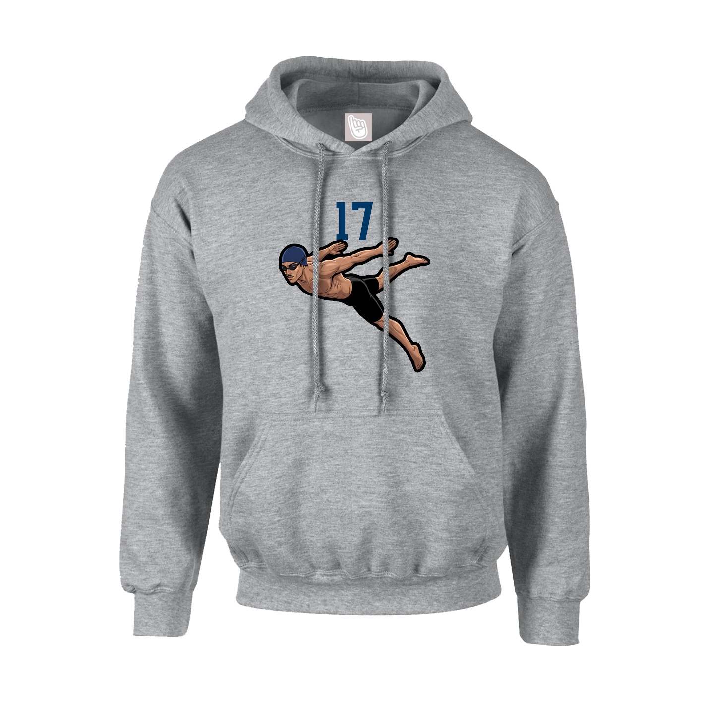 Youth Hoodie — Number Top in Grey