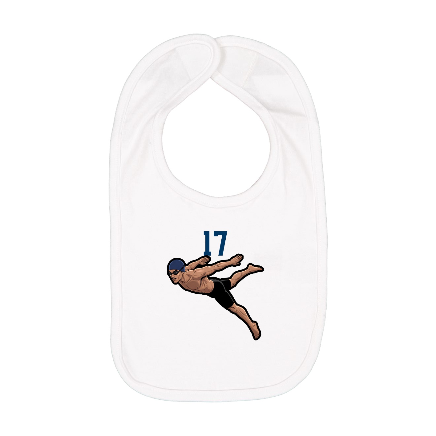 Infant Bib — Number Top in White