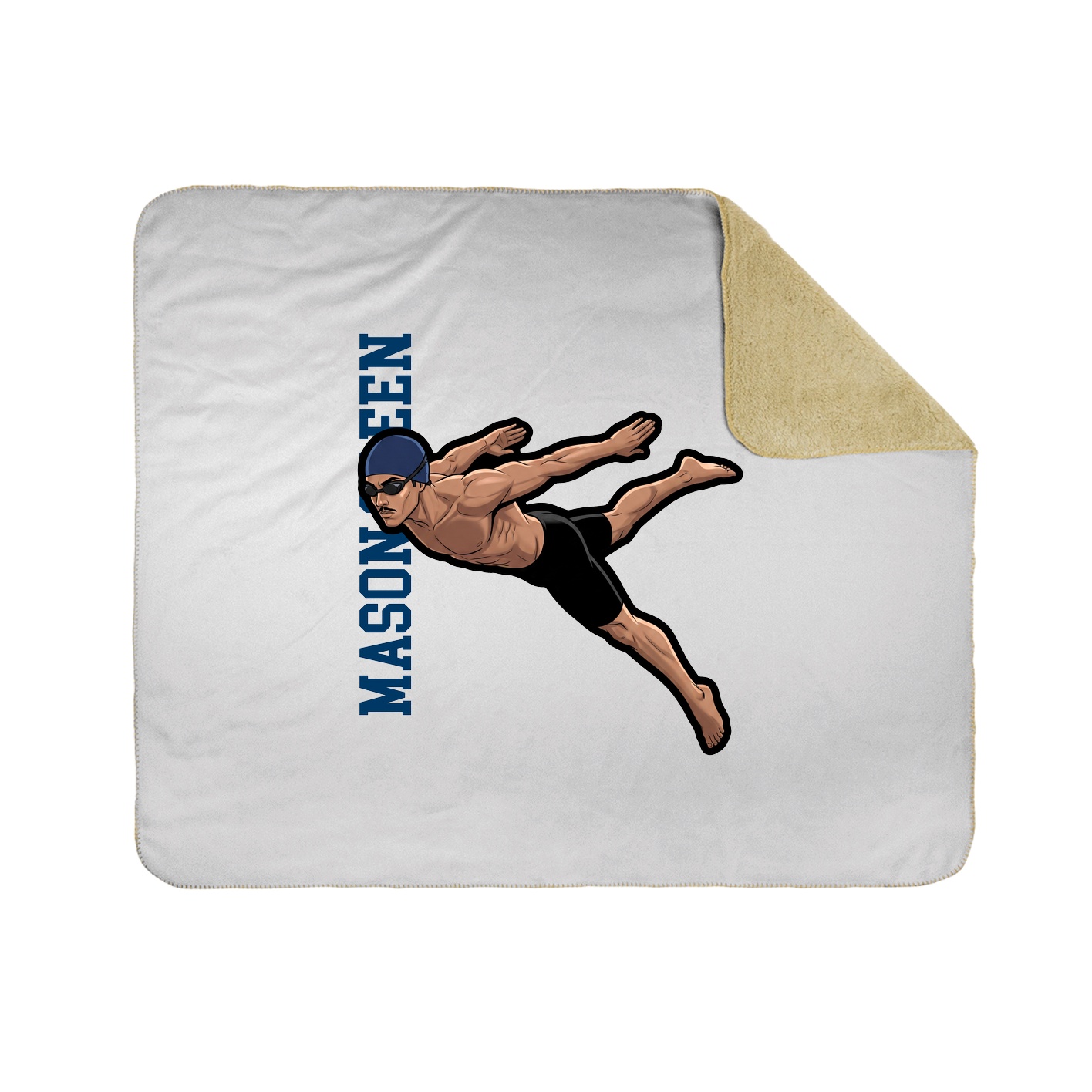 Throw Blanket — Name Vertical in White