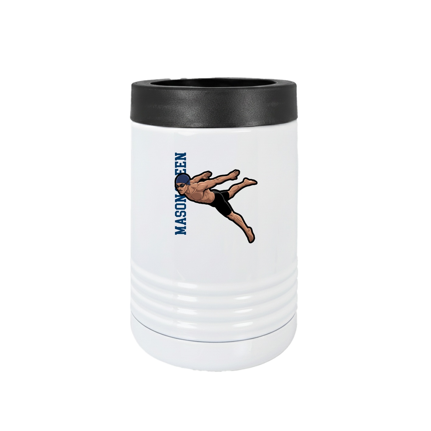 Beverage Holder — Name Vertical in White