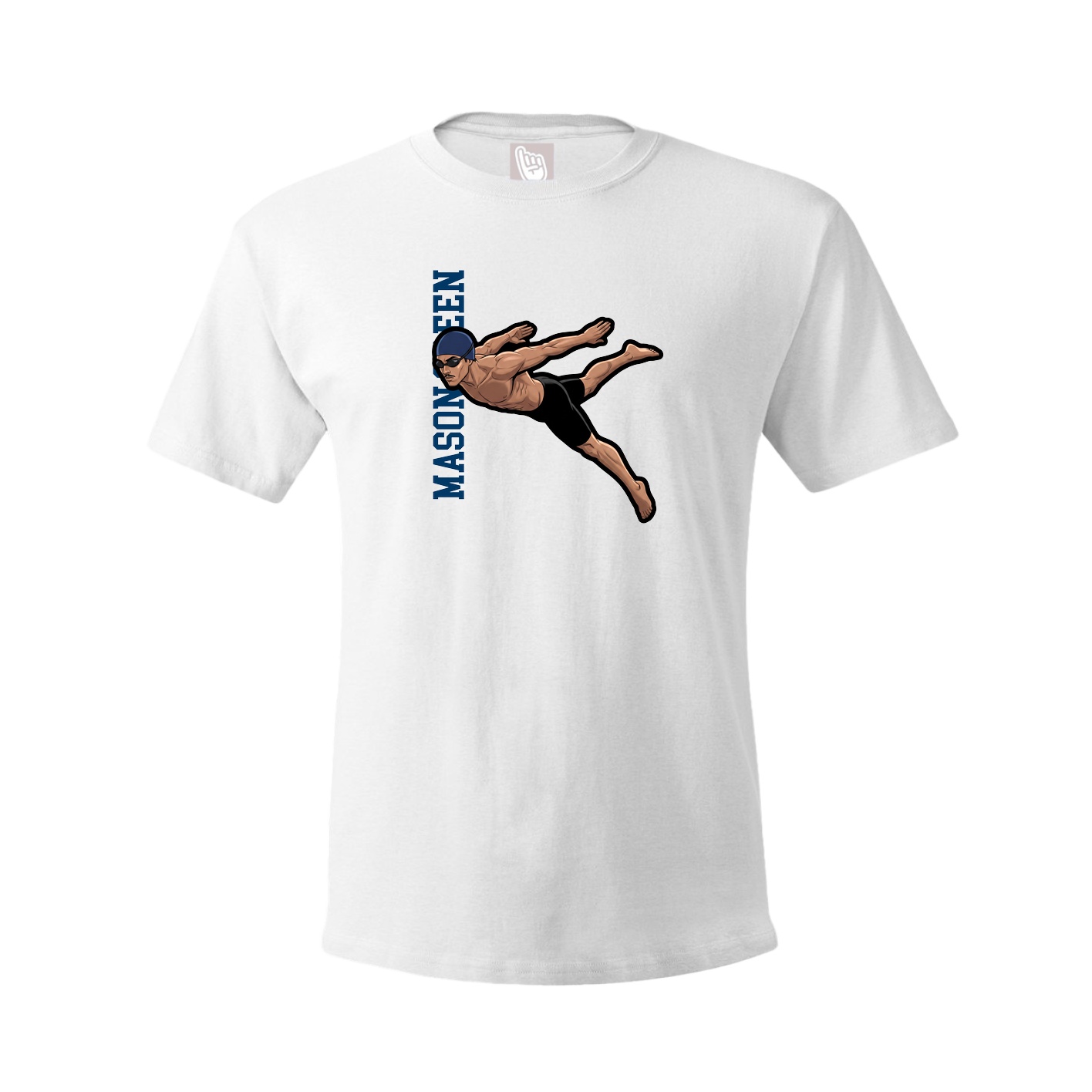 Tee — Name Vertical in White