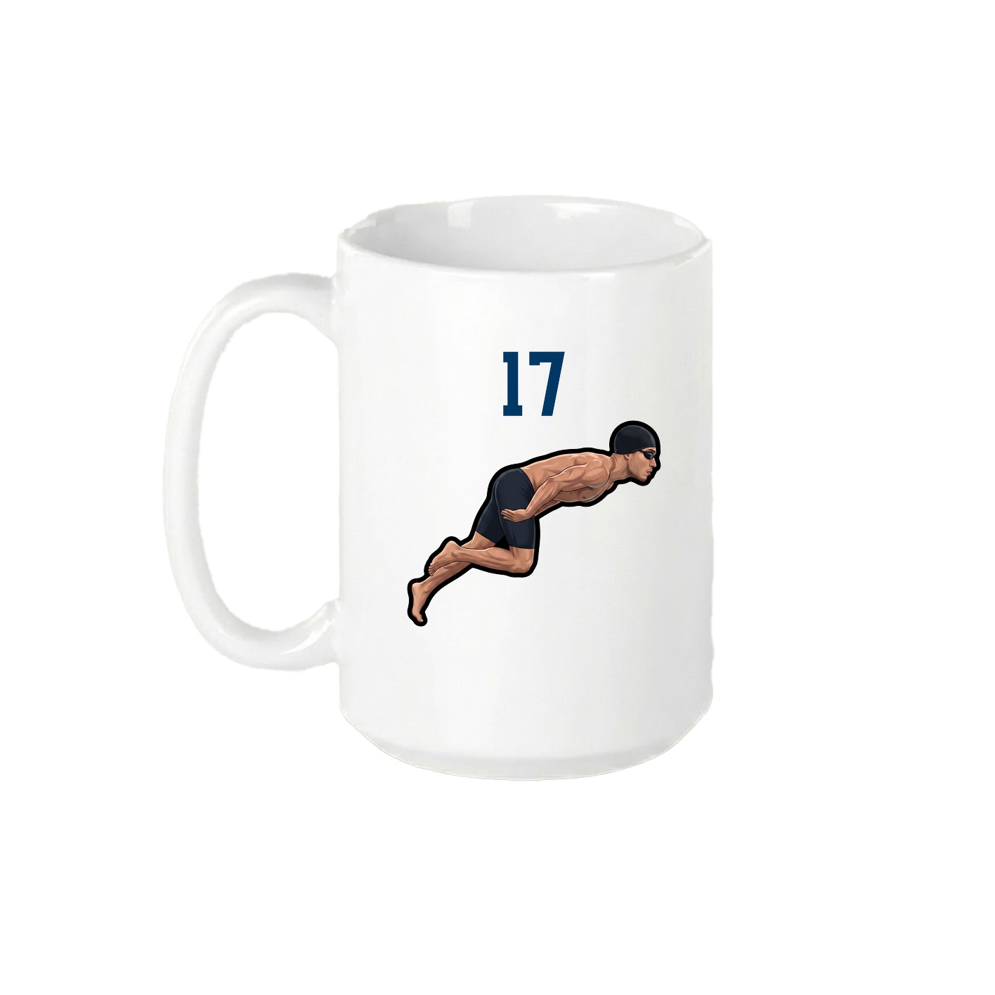 15oz Coffee Mug — Number Top in White