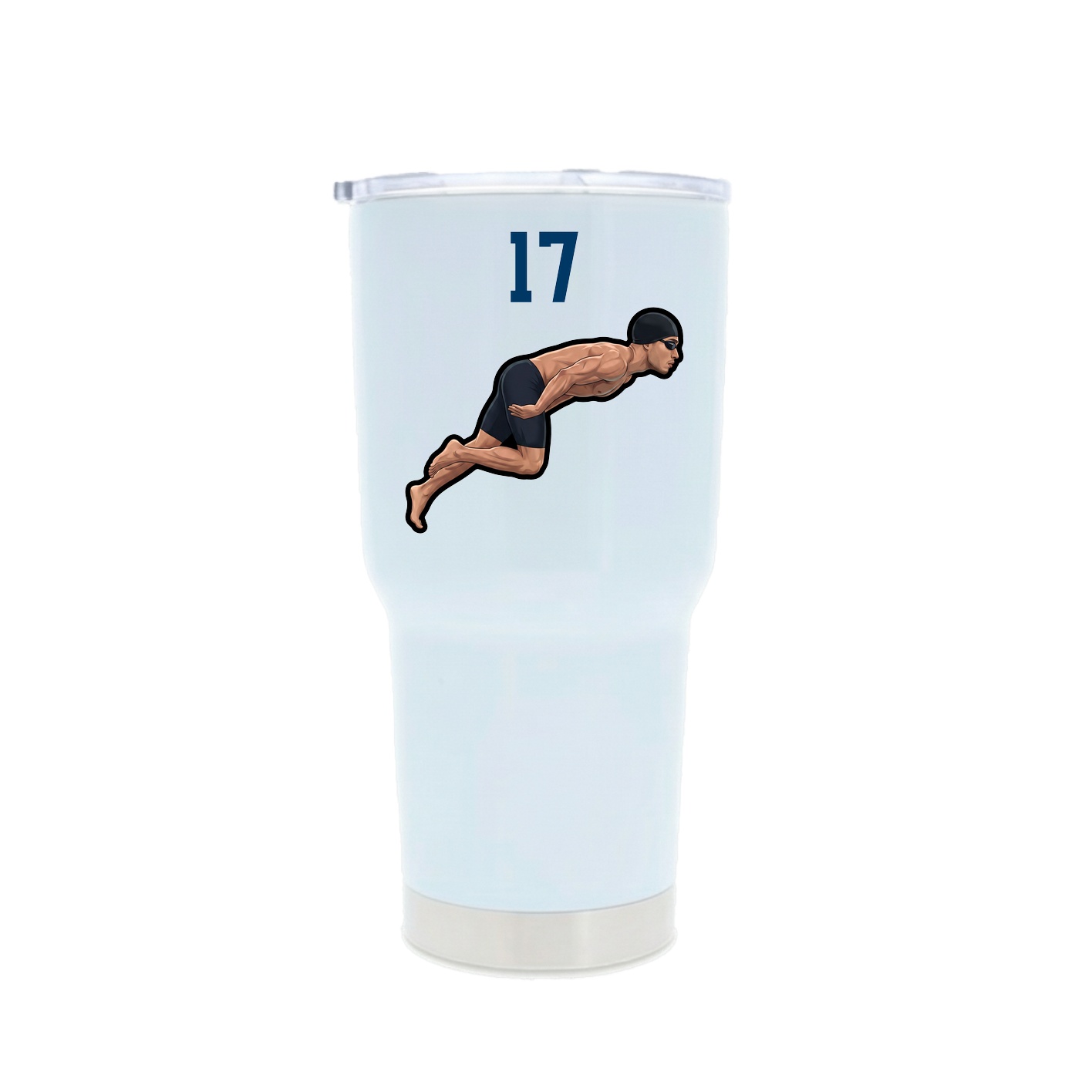 30oz Stainless Steel Tumbler — Number Top in White