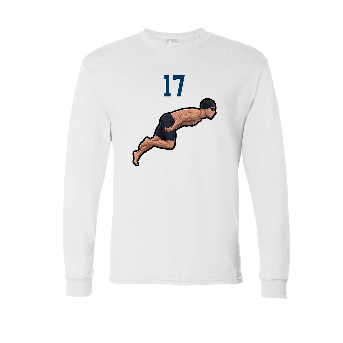 Long Sleeve Tee — Number Top in White