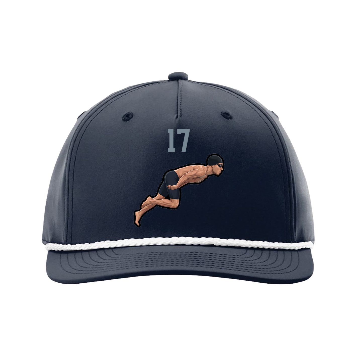 Five-Panel Classic Rope Cap — Number Top in Navy