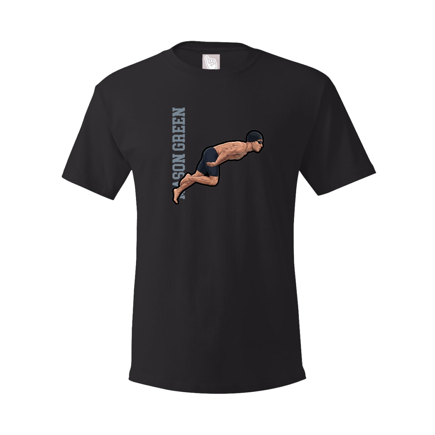 Youth Tee — Name Vertical in Black