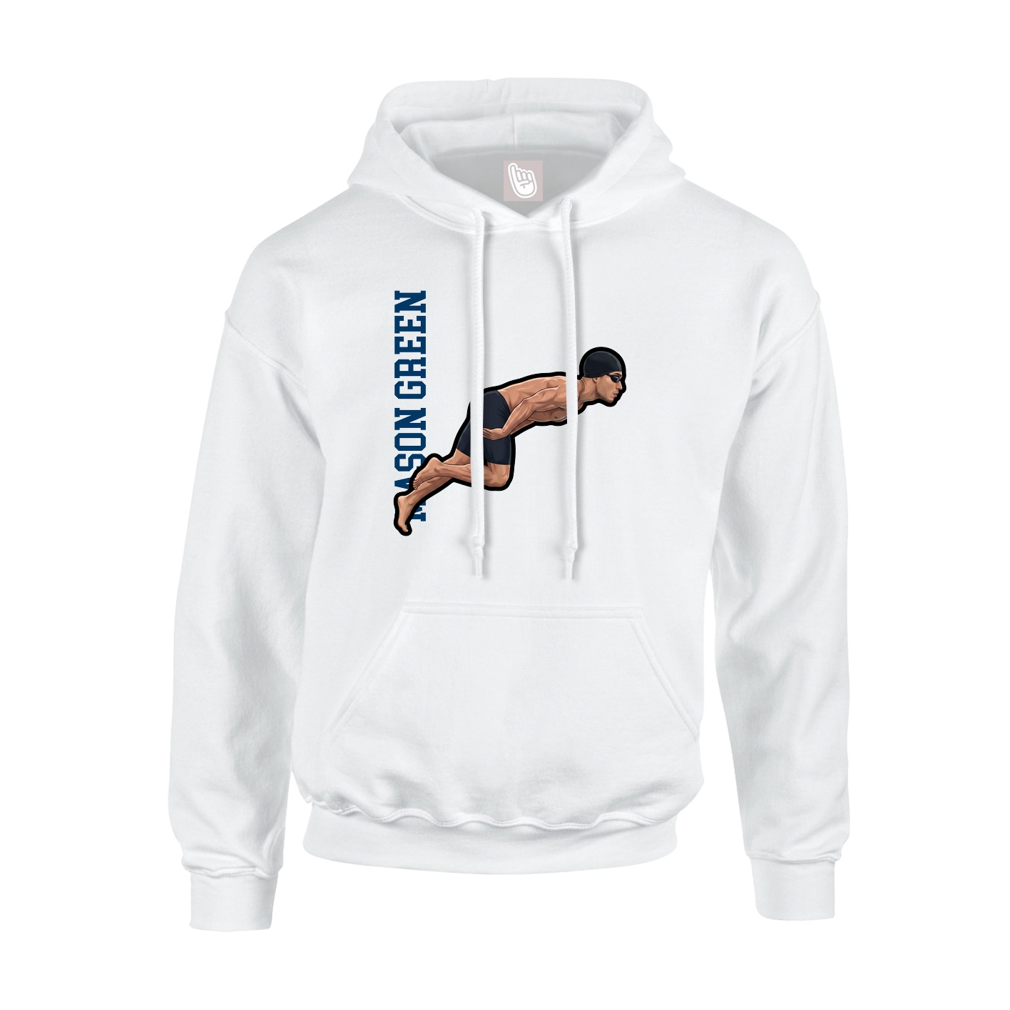 Hoodie — Name Vertical in White
