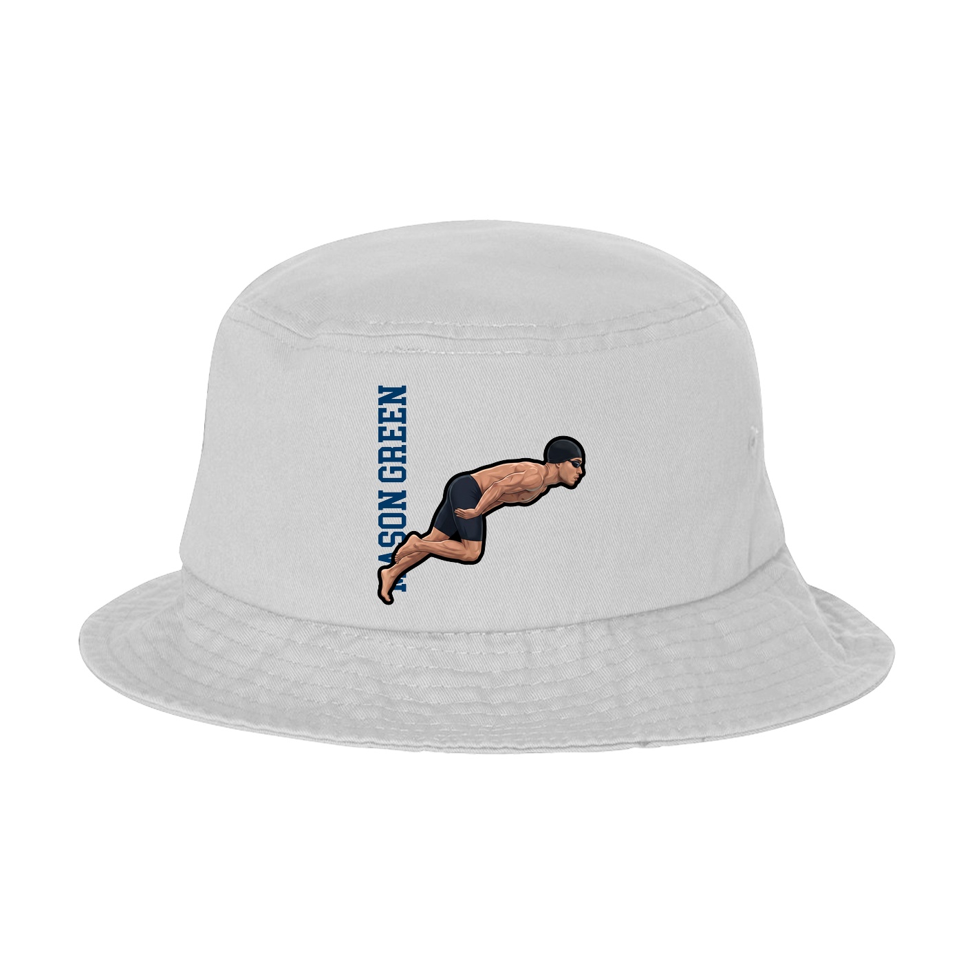 Bucket Cap — Name Vertical in White