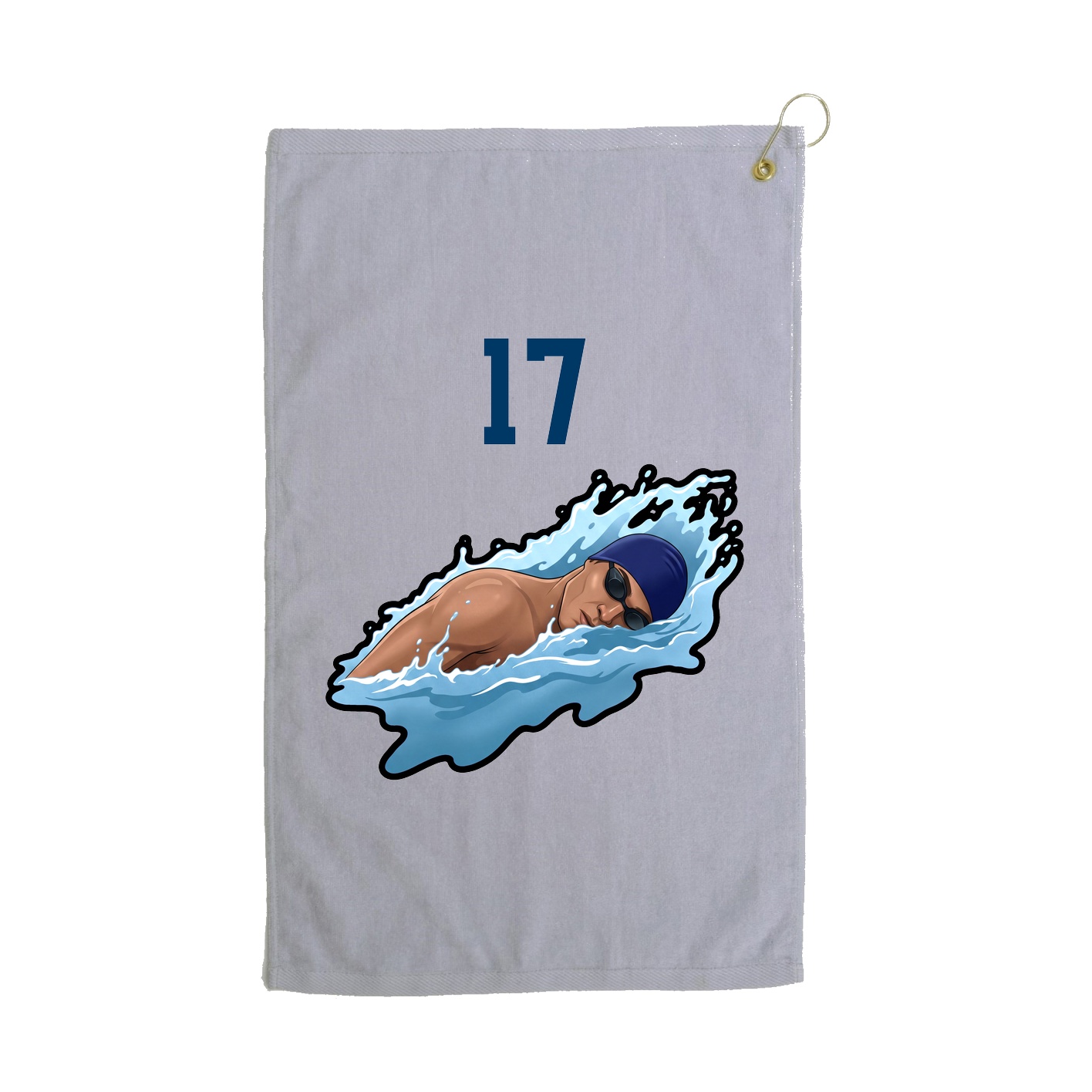 Golf Towel — Number Top in Grey