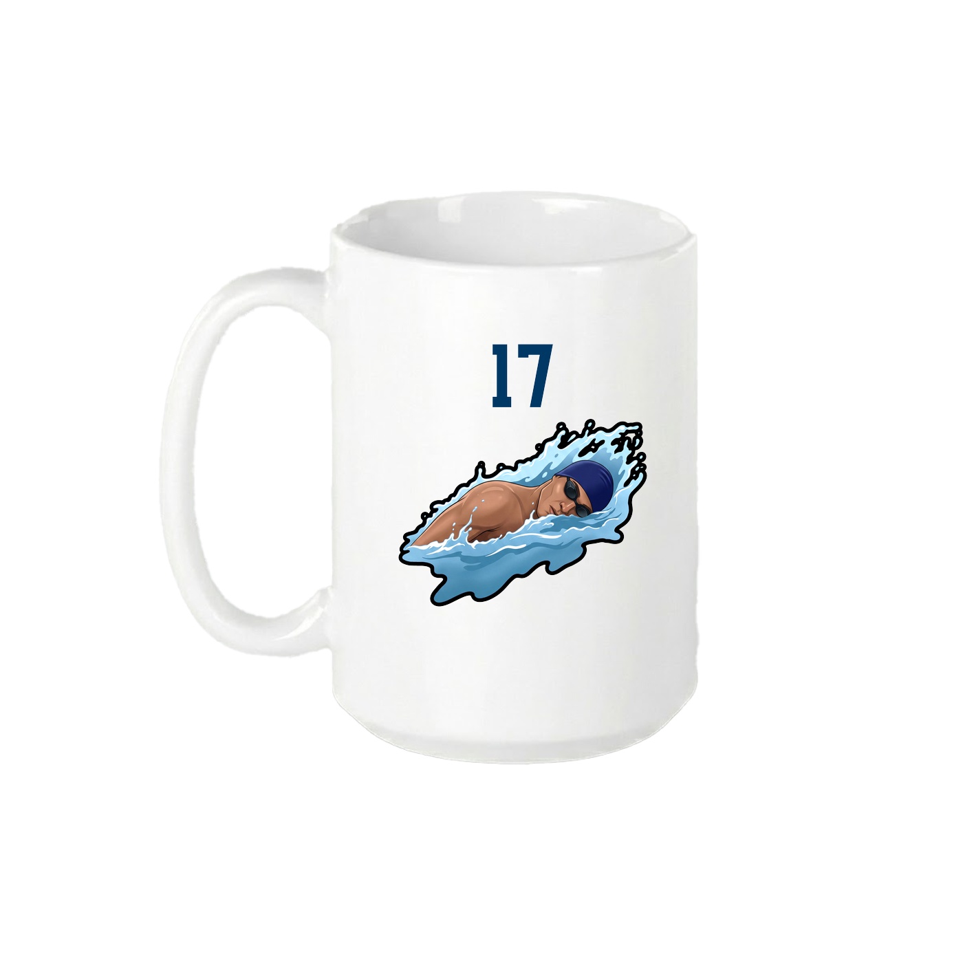 15oz Coffee Mug — Number Top in White