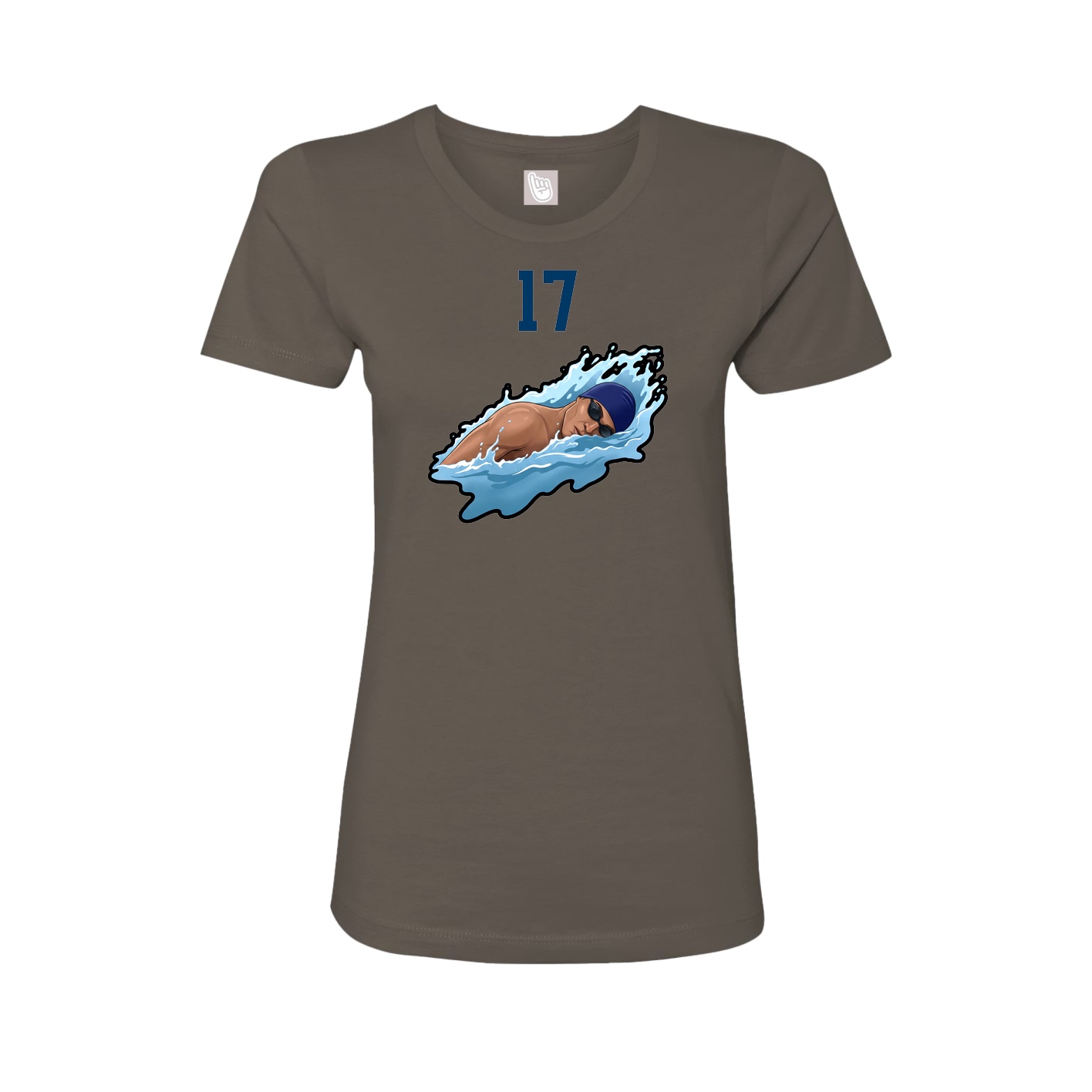 Fitted Women's Tee — Number Top in Grey