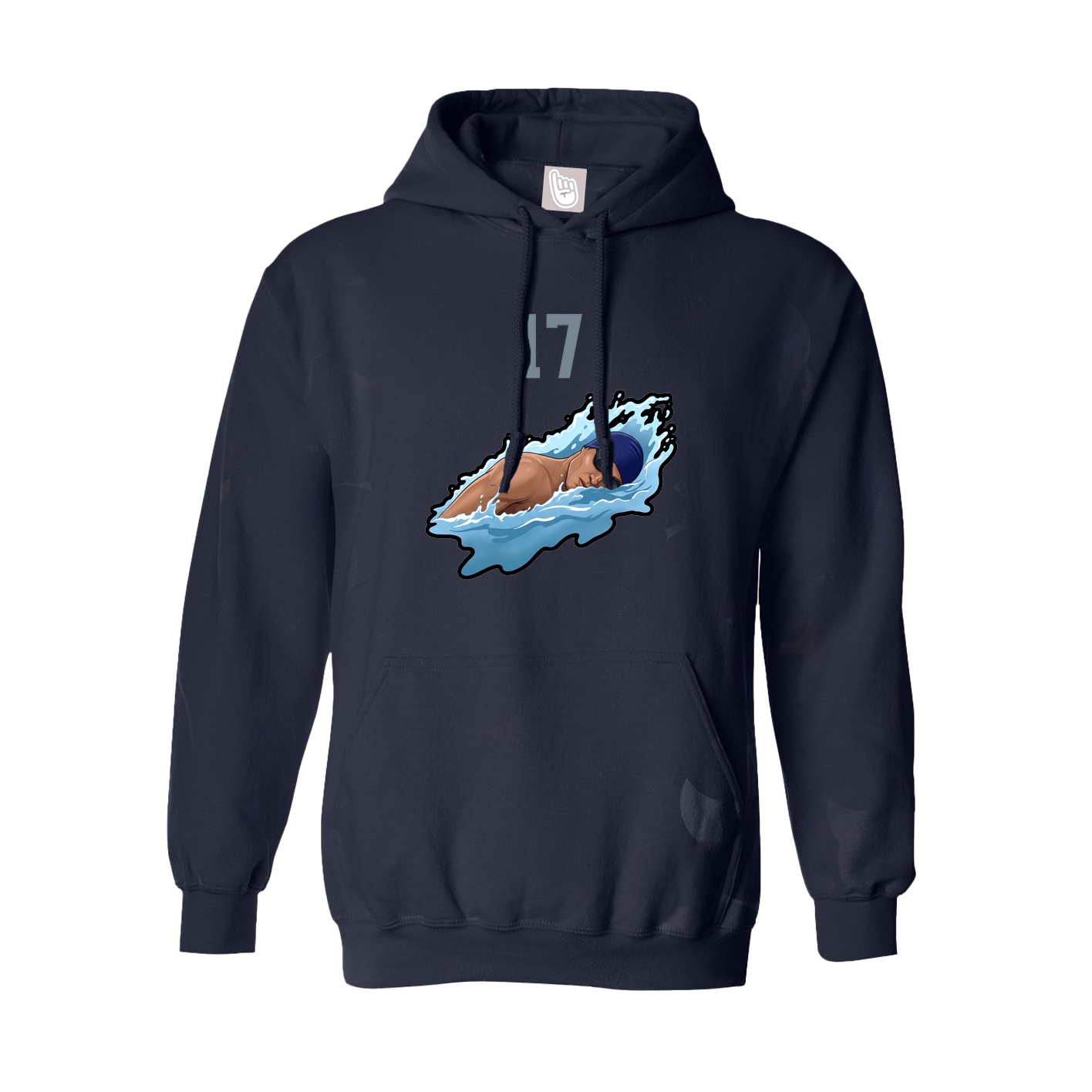 Hoodie — Number Top in Navy