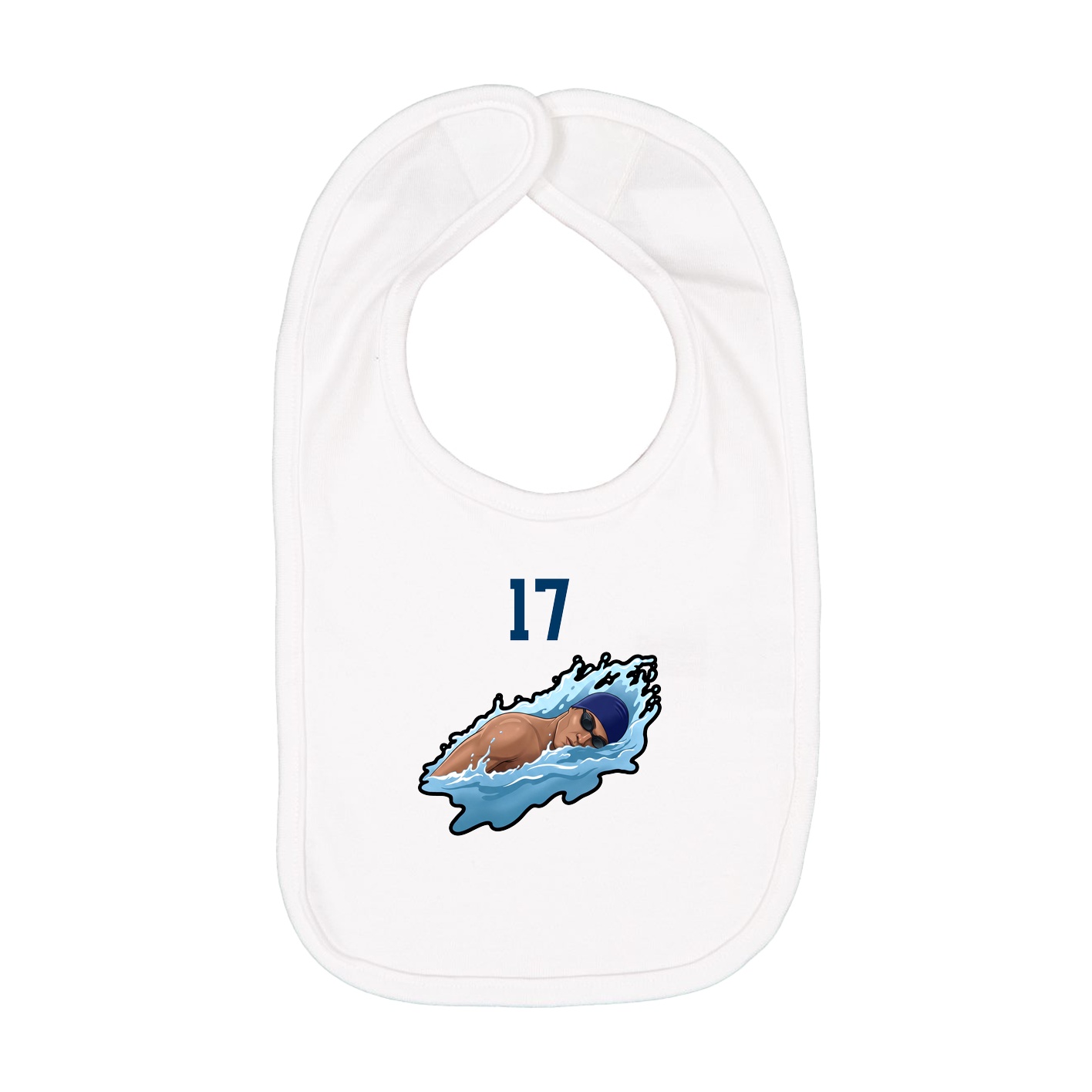 Infant Bib — Number Top in White