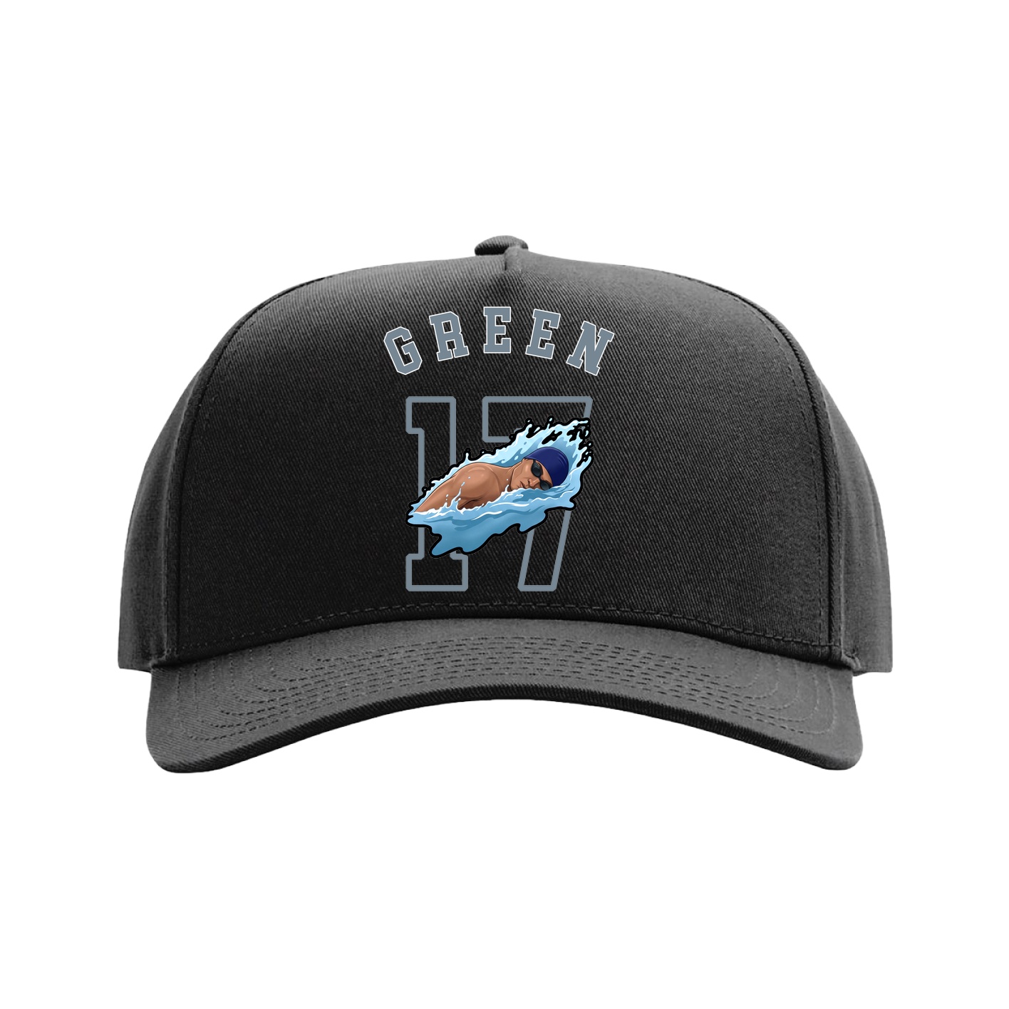 Full Fabric Five-Panel Champ Cap — Shirsey Arch in Black