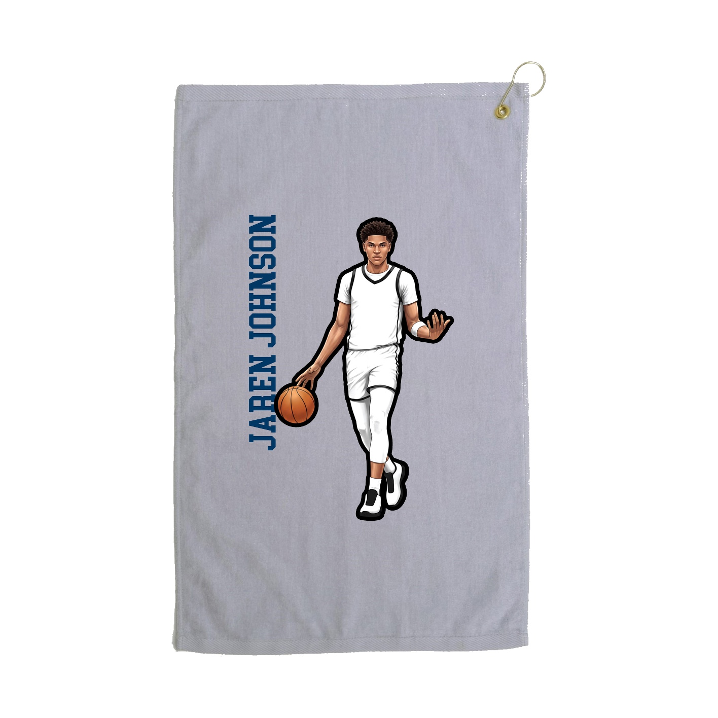 Golf Towel — Name Vertical in Grey