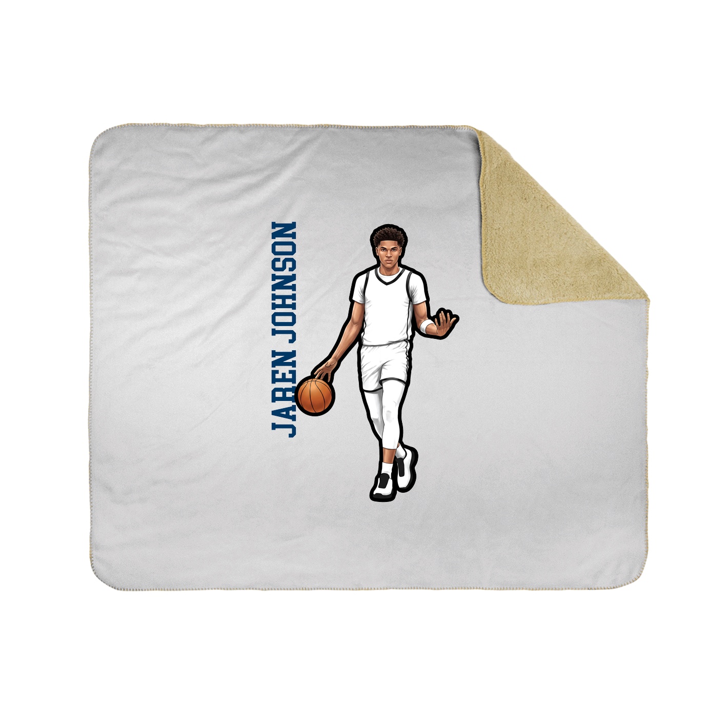 Throw Blanket — Name Vertical in White