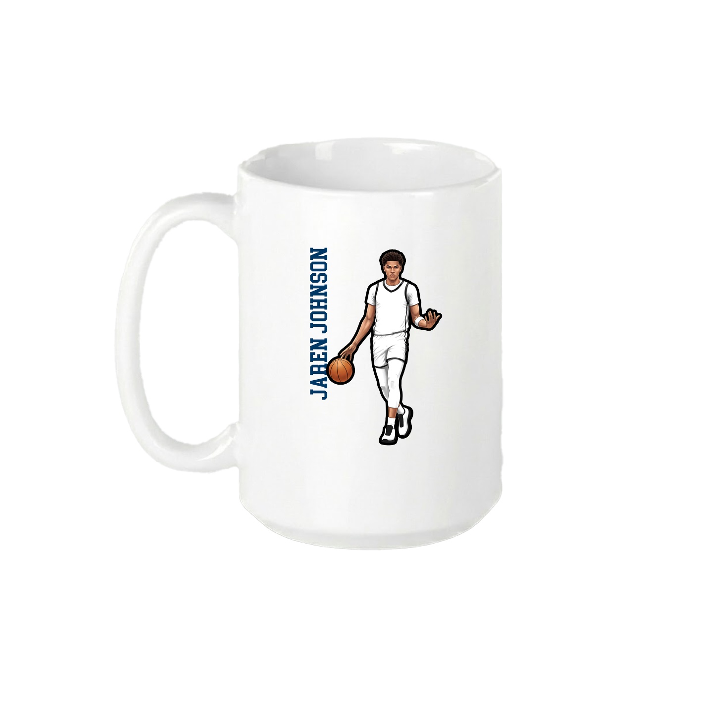 15oz Coffee Mug — Name Vertical in White
