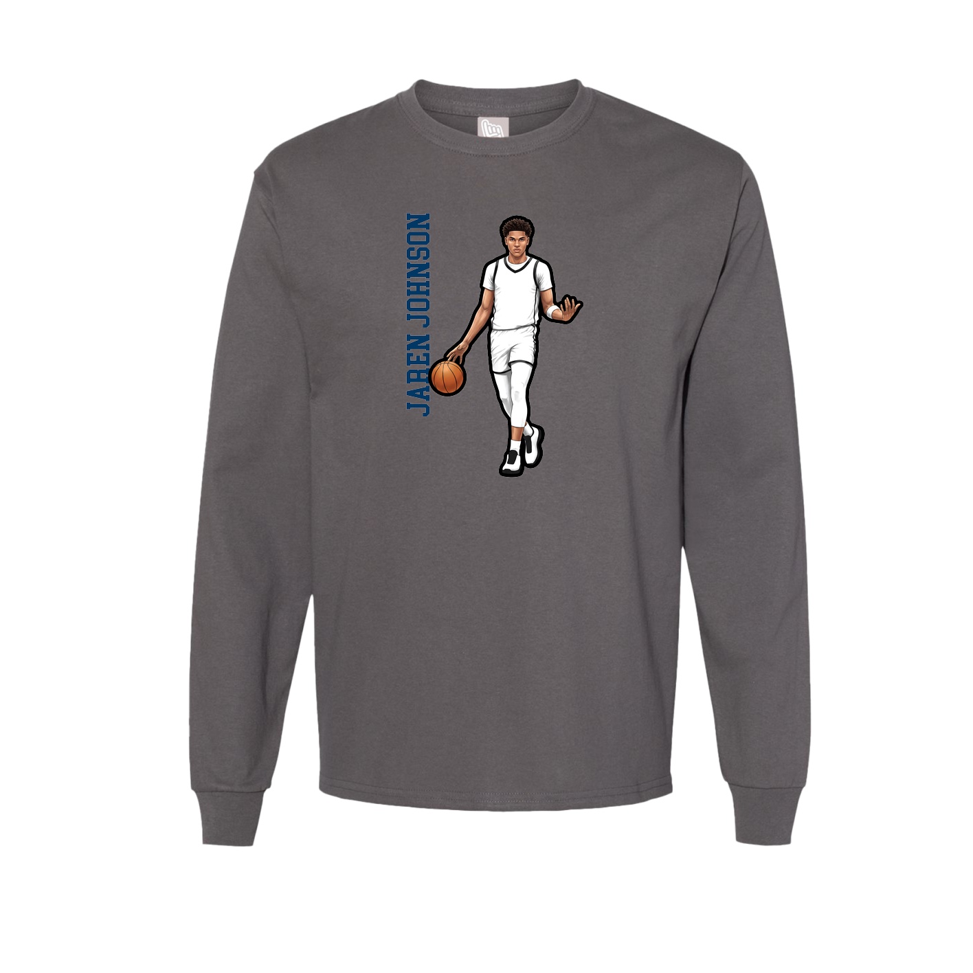 Long Sleeve Tee — Name Vertical in Grey