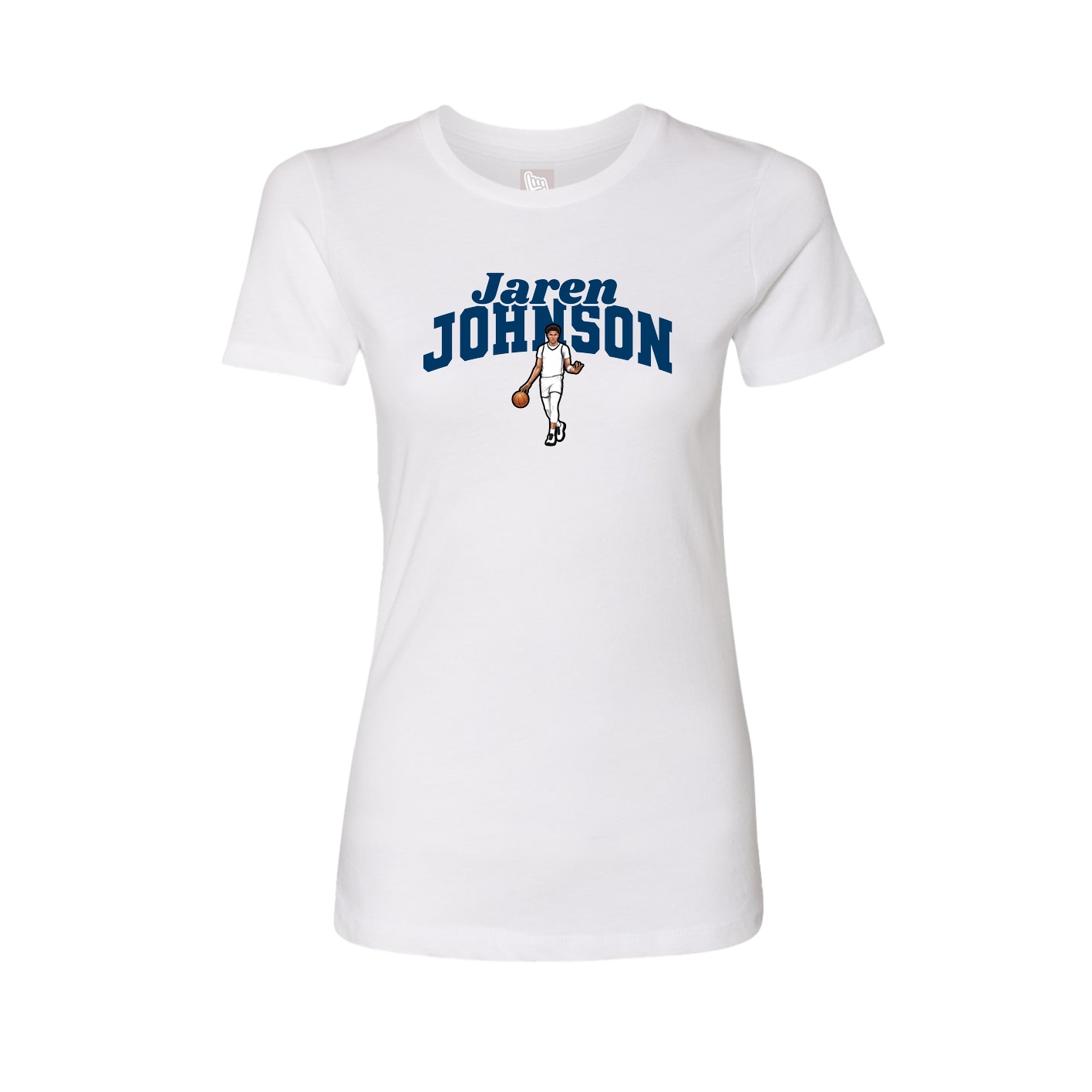 Fitted Women's Tee — Signature Arch in White