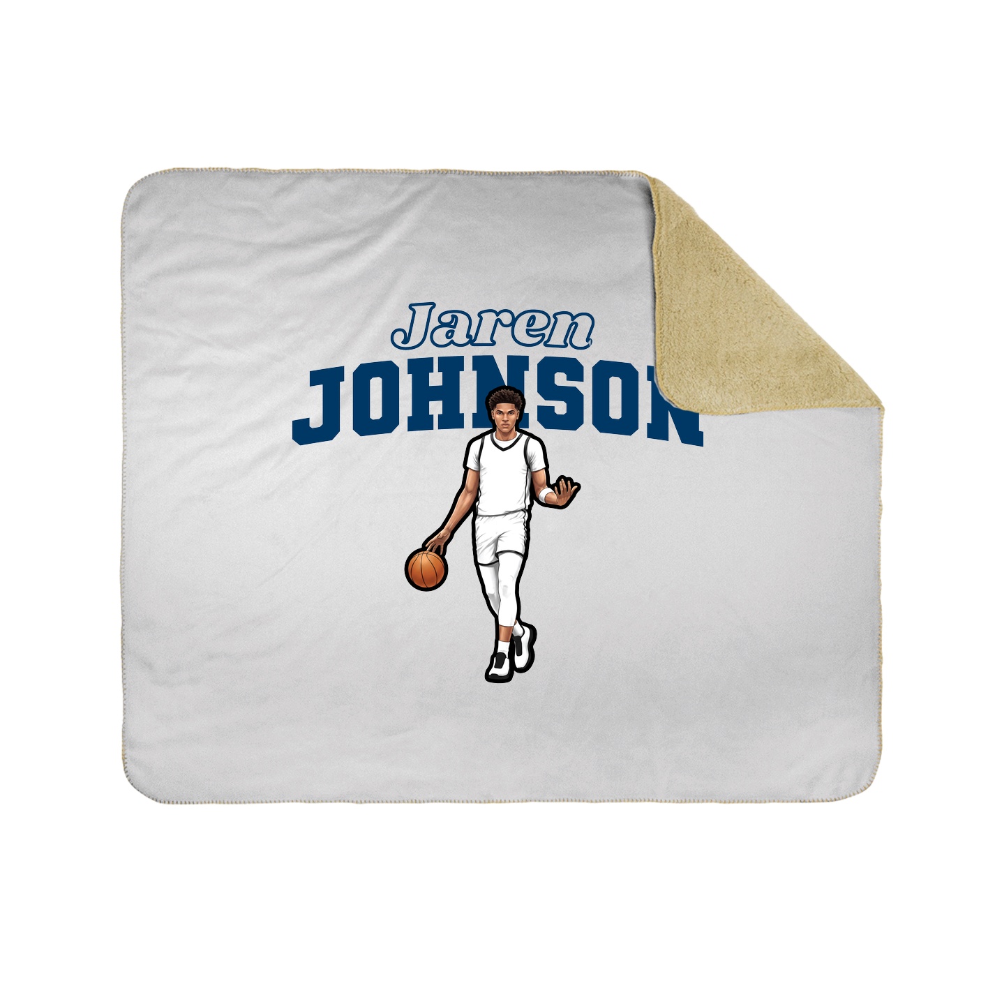Throw Blanket — Name Arch in White