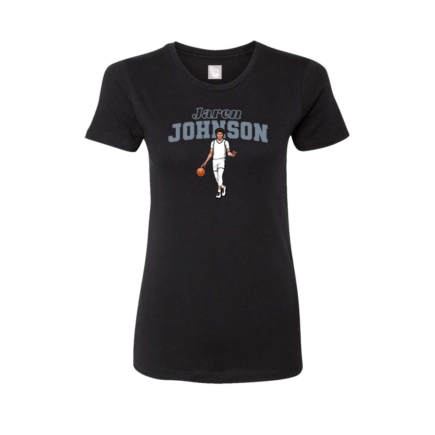 Fitted Women's Tee — Name Arch in Black