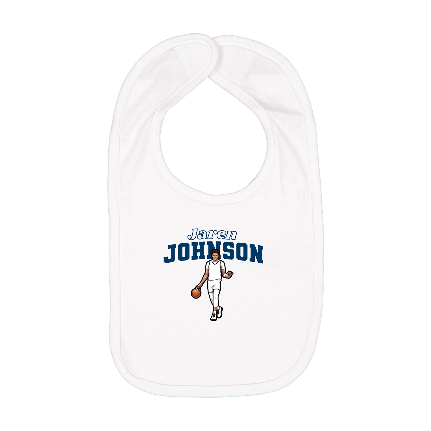Infant Bib — Name Arch in White