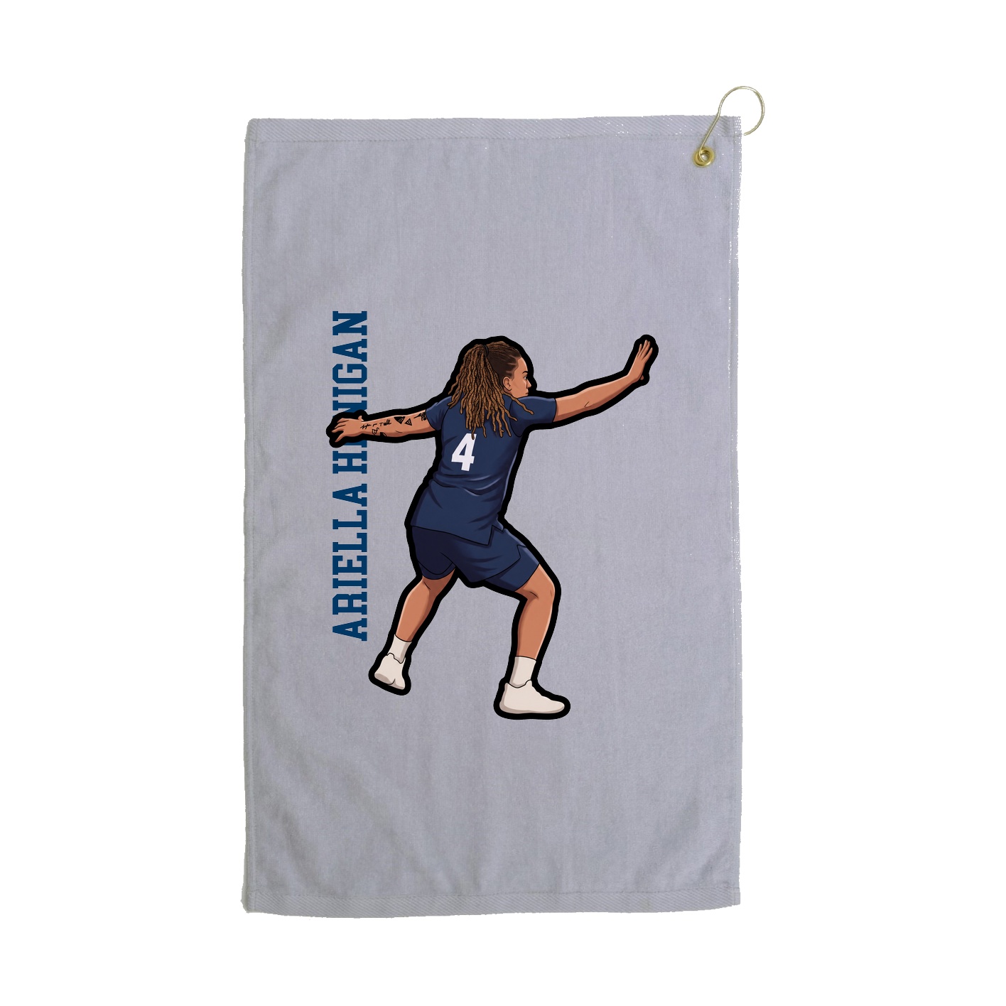 Golf Towel — Name Vertical in Grey