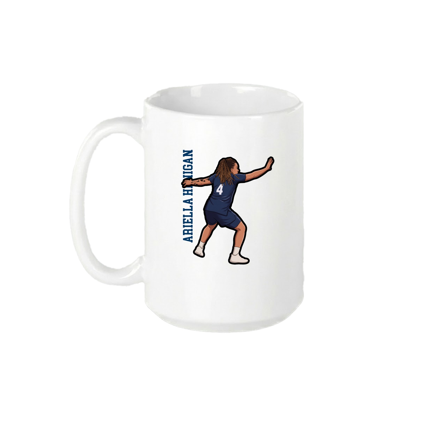 15oz Coffee Mug — Name Vertical in White