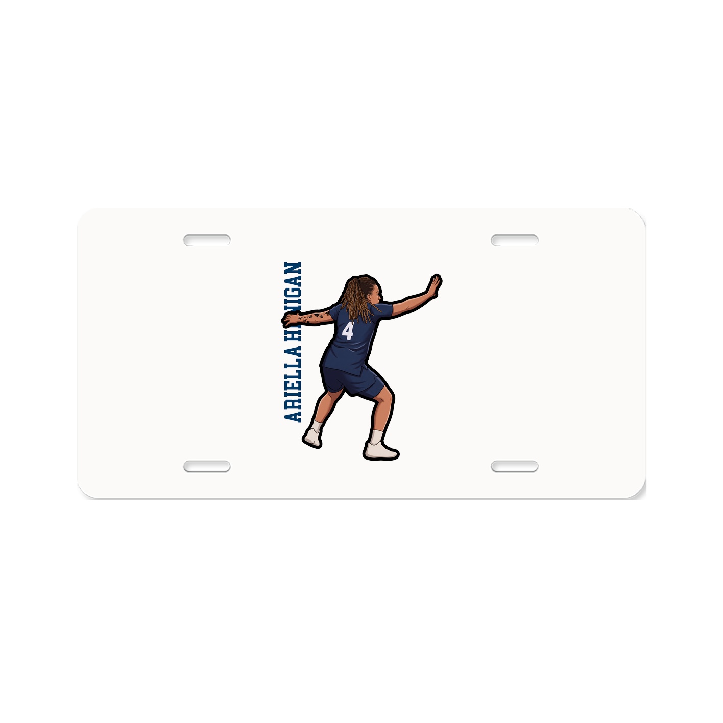 License Plate — Name Vertical in Classic