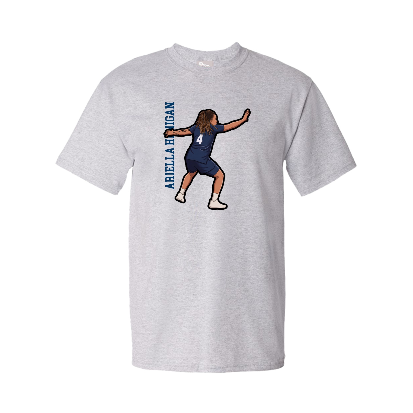 Youth Tee — Name Vertical in Grey