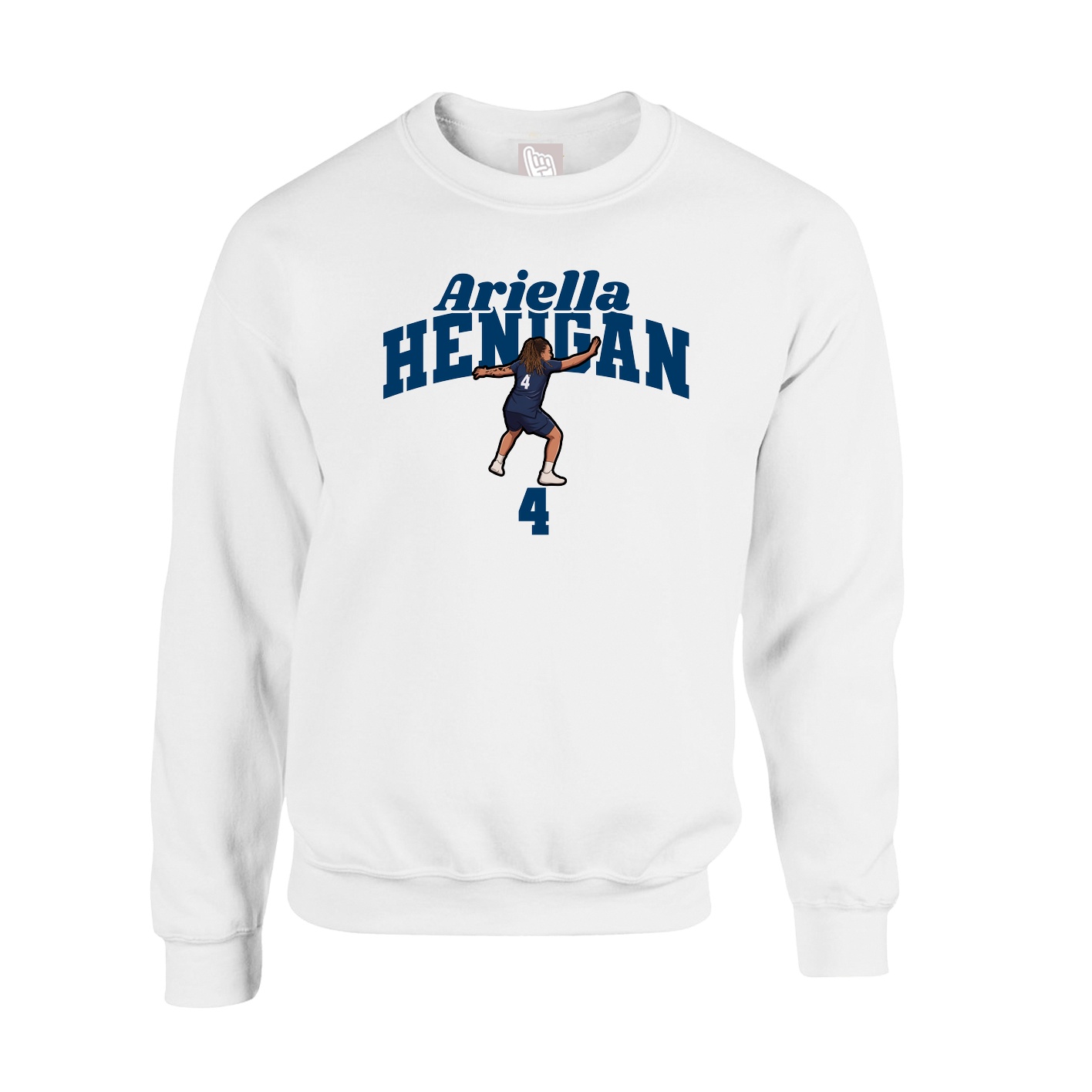 Fleece Crew — Signature Arch in White