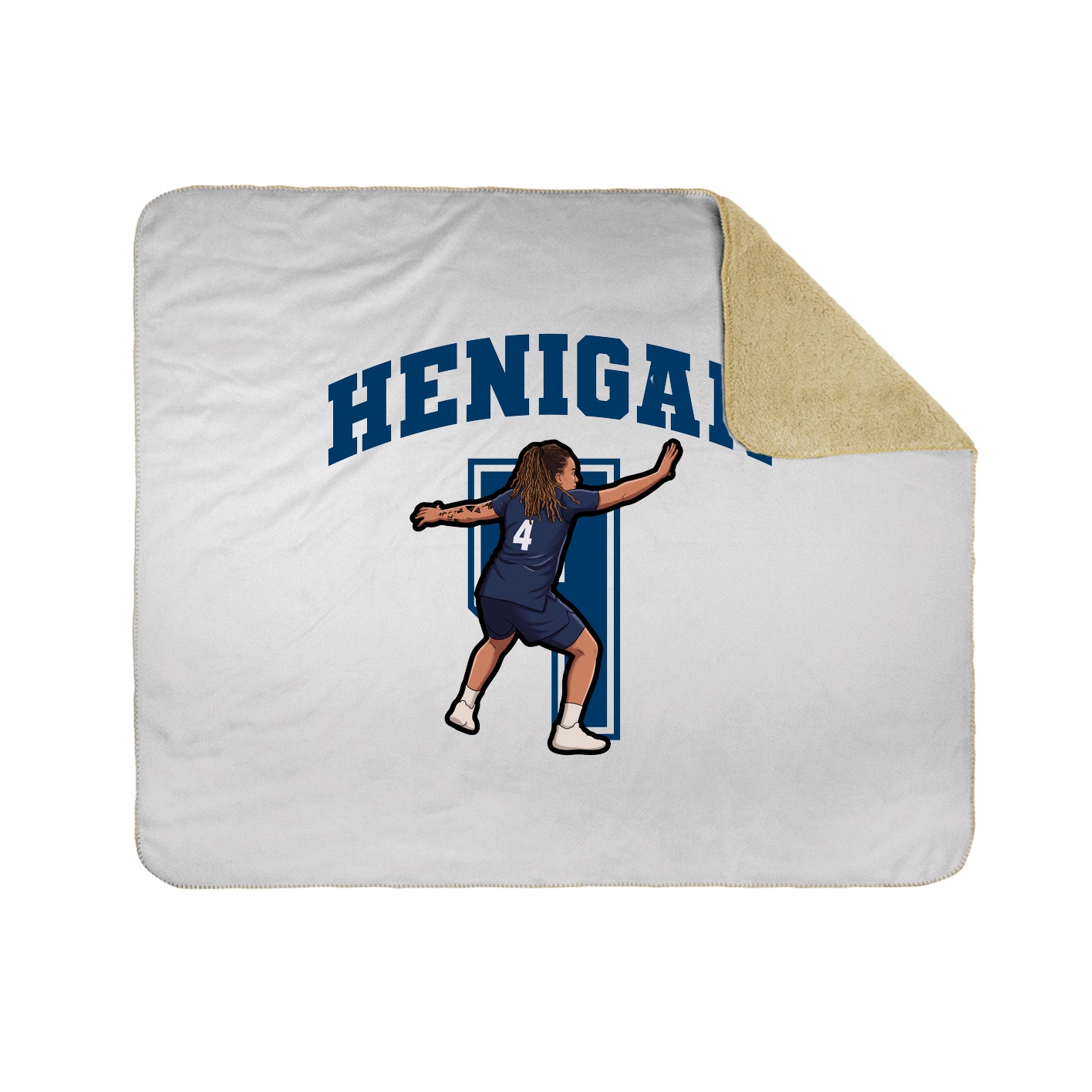 Throw Blanket — Number in White