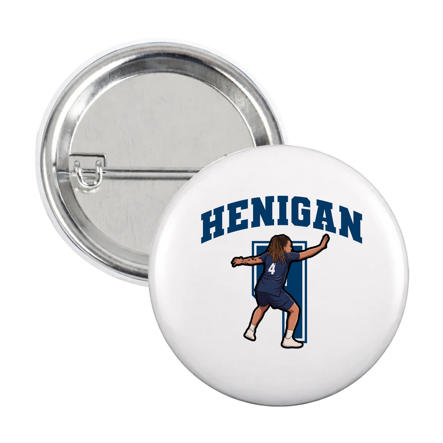 Game Day Button — Number in White