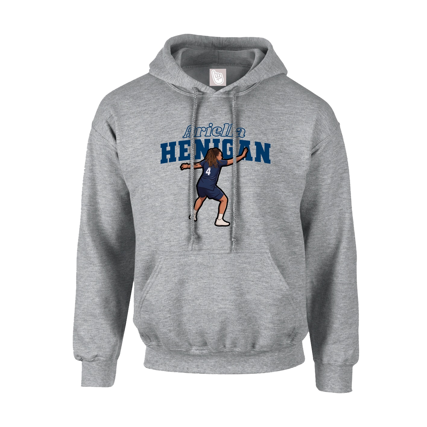 Youth Hoodie — Name Arch in Grey