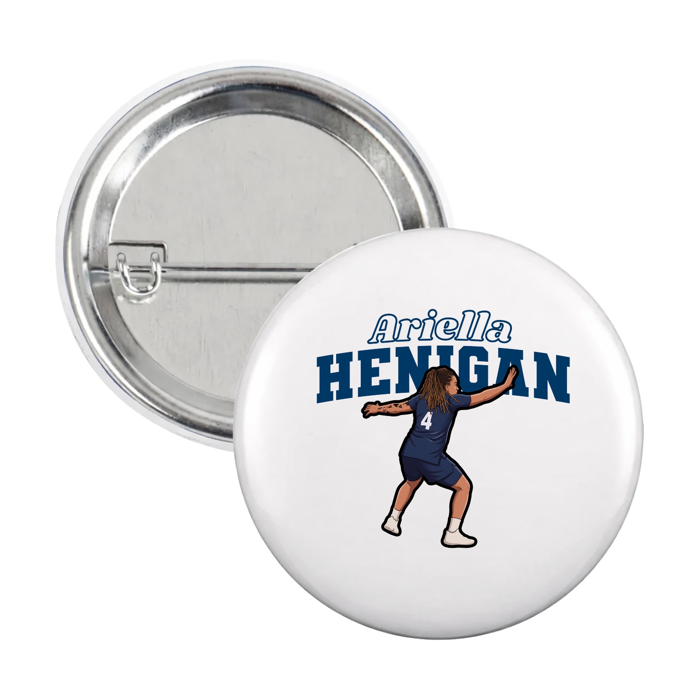 Game Day Button — Name Arch in White