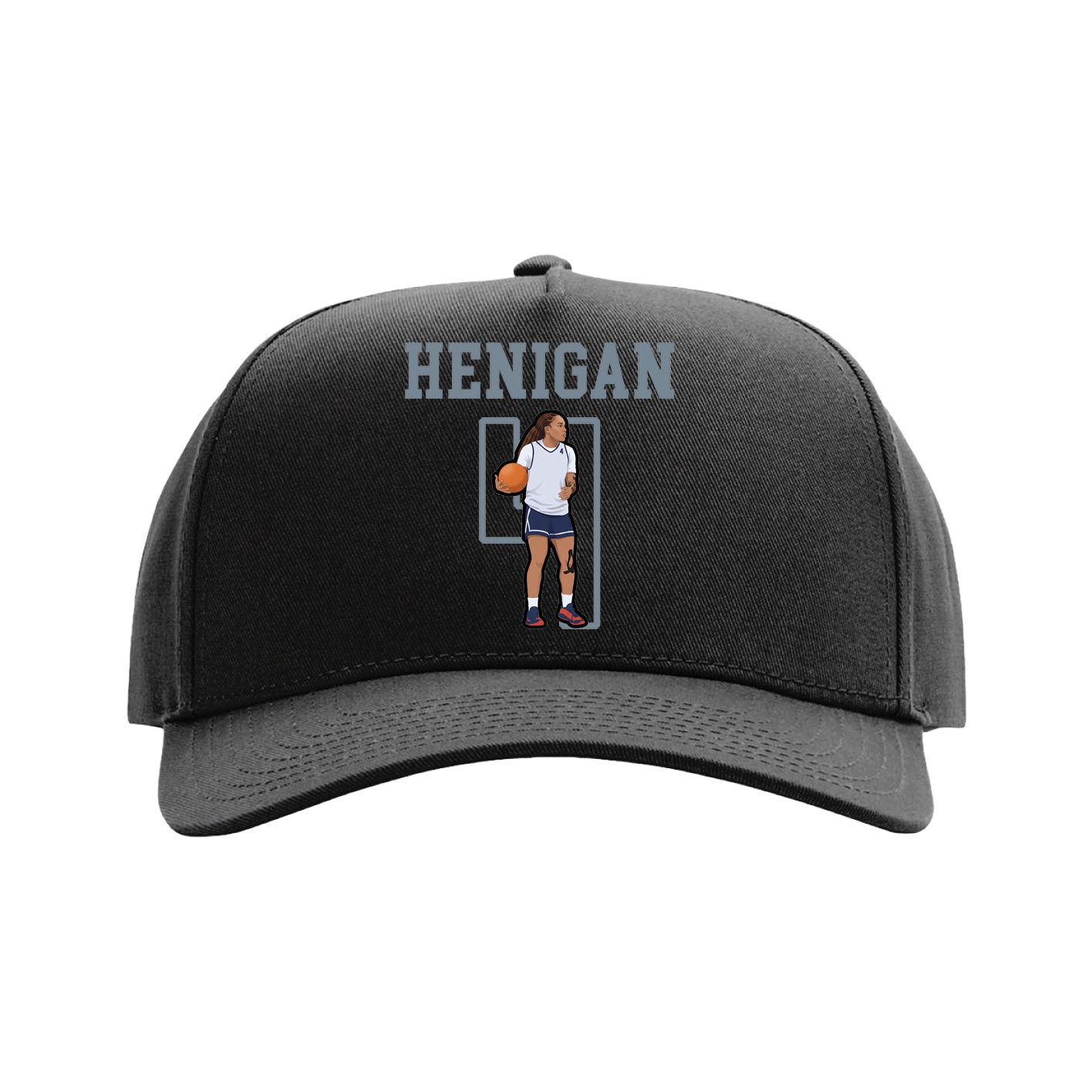 Full Fabric Five-Panel Champ Cap — Shirsey in Black