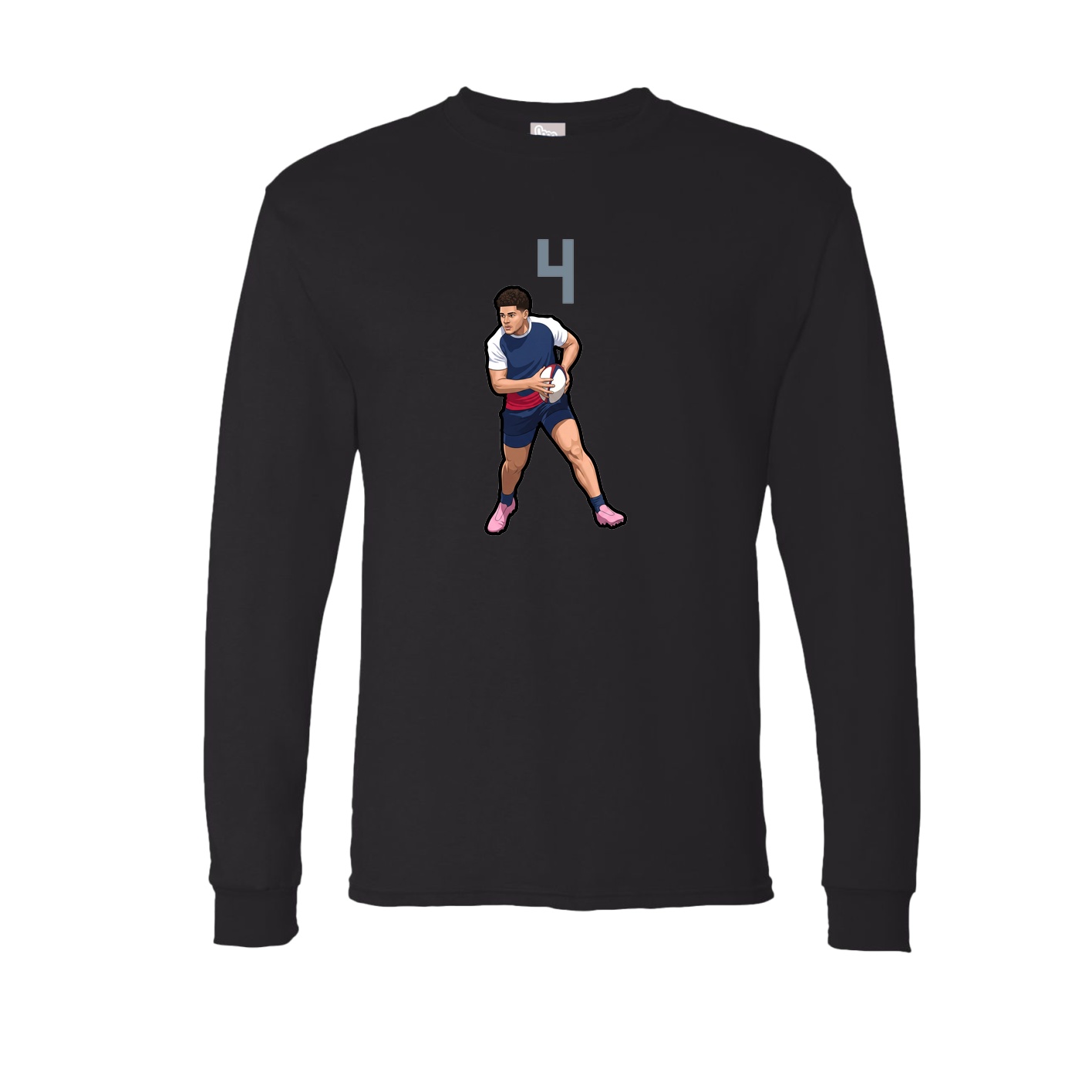 Long Sleeve Tee — Number Top in Black