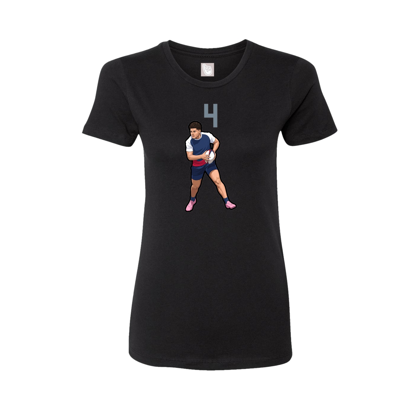 Fitted Women's Tee — Number Top in Black