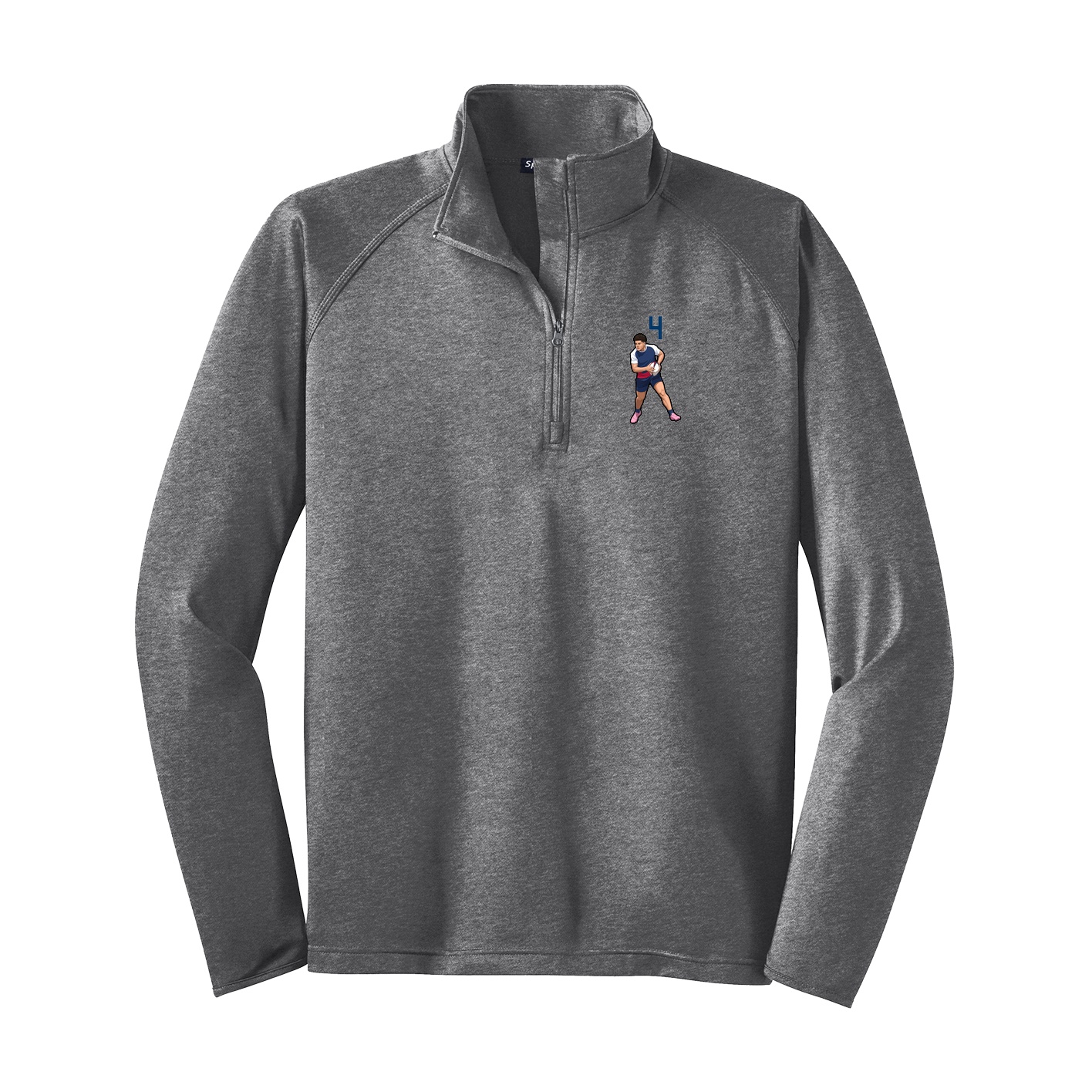 Q-Zip Pullover — Number Top in Grey