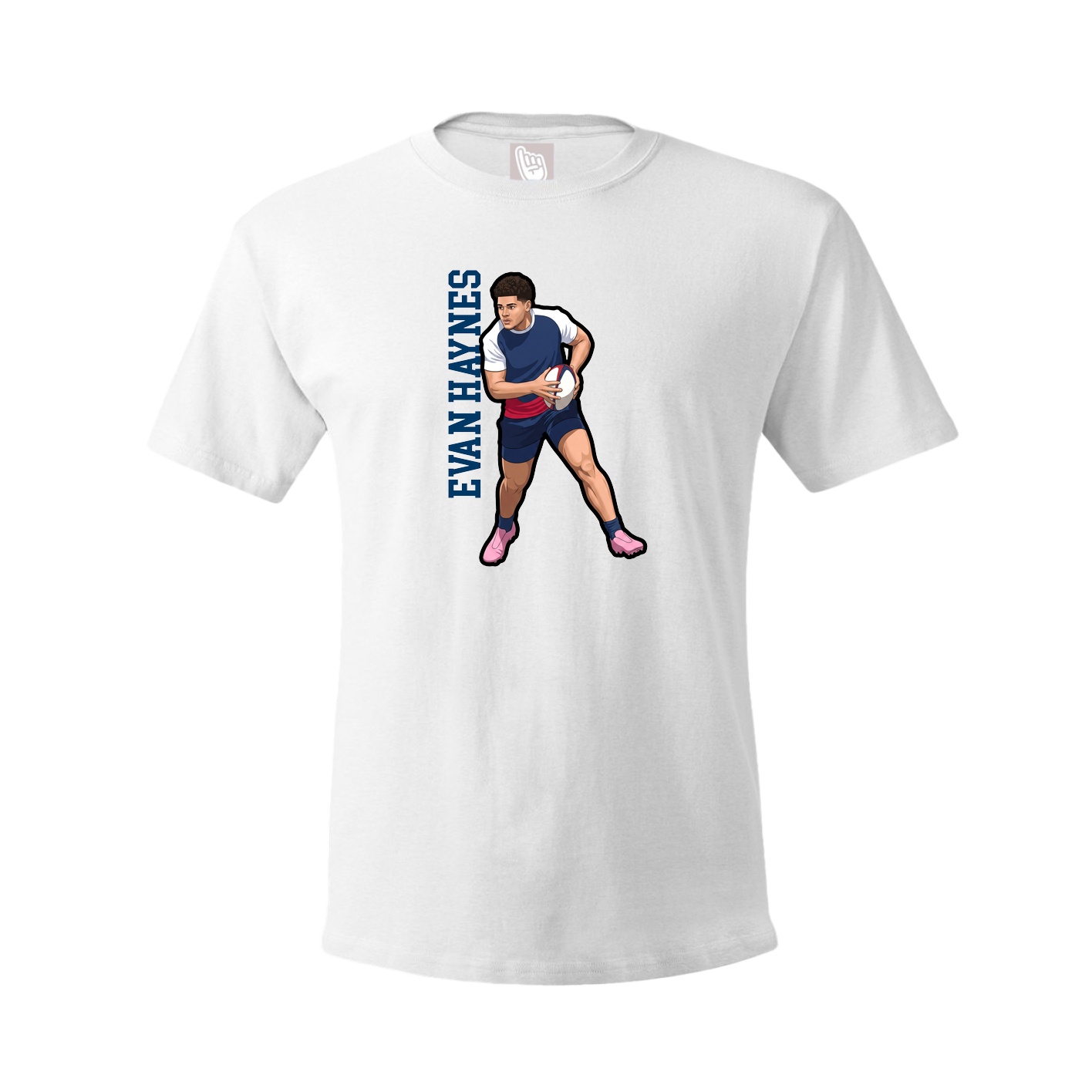 Tee — Name Vertical in White